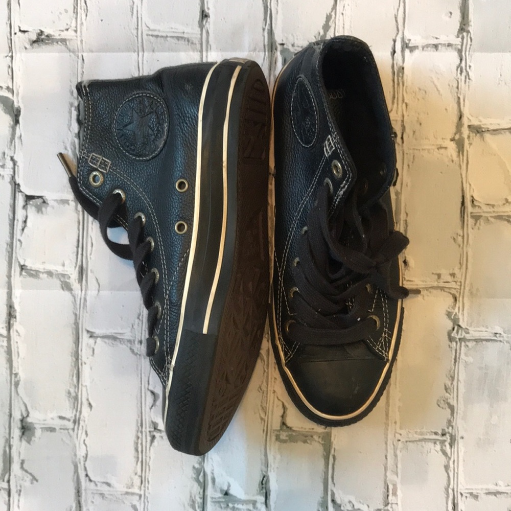 Black Leather Chucks